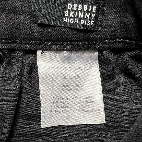 Veronica Beard Debbie Skinny High Rise Jean Ankle Coated Black Womens 0 25 Waist - Picture 8 of 9
